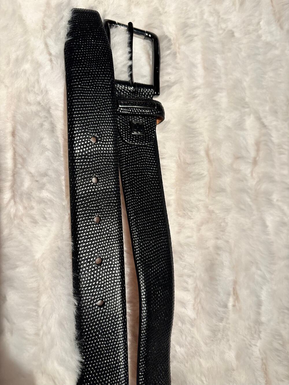 Bruno Magli Textured Leather Belt Men's Size 38 Black Old Money Italy